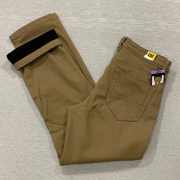 Caterpillar Other - CAT Caterpillar Work Pants Mens 30 x 30 Brown Canvas Fleece Lined Insulated